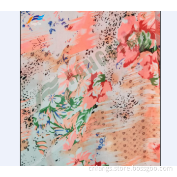 Polyester Digital Printed Girls' Stock Pearl Chiffon Fabric